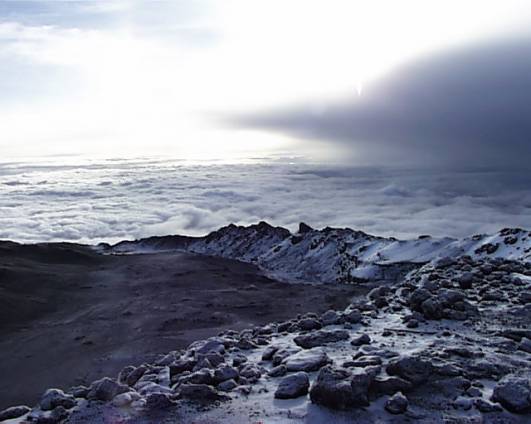 Blick in den Krater zum Stella Point