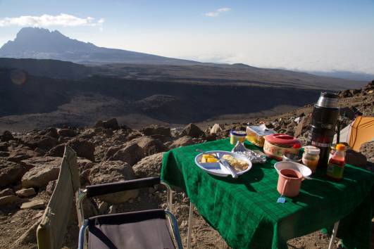 Frühstück Barafu Hut, Mawenzi