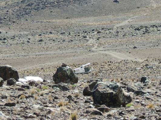 Flugzeugwrack am Kibo Saddle