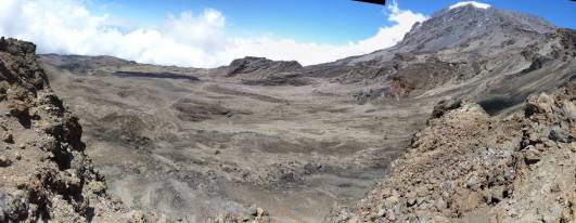 Panorama des Weg zum Barafu Camp