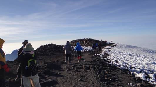 Start Rücktour am Uhuru Peak