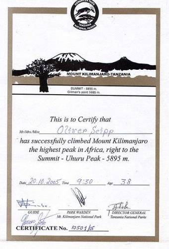 Summit Certificate
