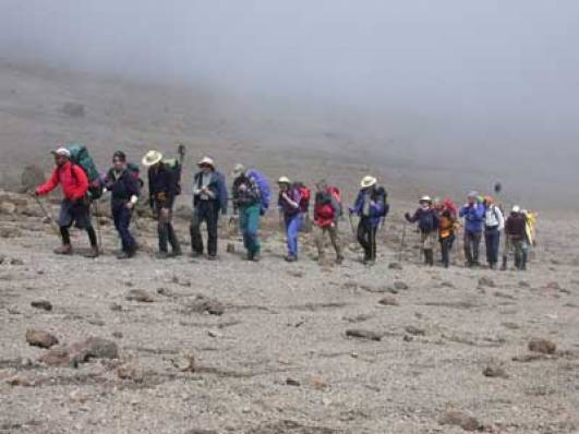 Auf dem Weg zur Kibo Hut