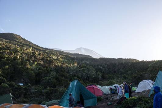 07 Machame Camp, Blick Kibo