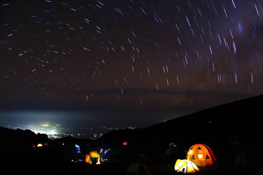 Startrails über Moshi