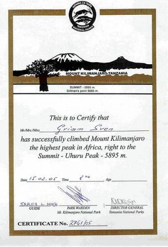 Summit-Certificate von Sven Grimm