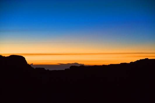 Abendhimmel im Krater