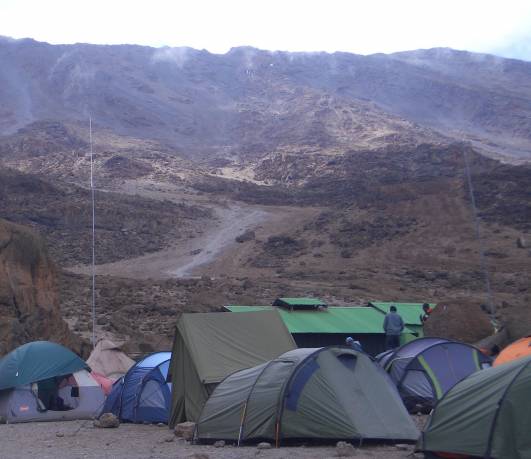 Zeltlager an der Kibo-Hütte