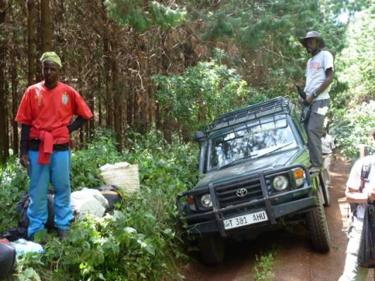 Der Jeep hängt fest