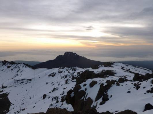 Endlich oben - Sicht auf den Mawenzi