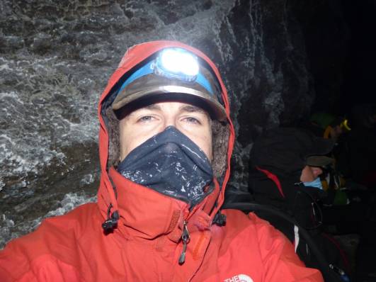 Bibbern am Stella Point bei ca. -20 Grad.