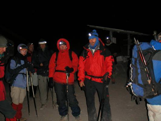 00:10 Uhr, Abmarsch zum Gipfel