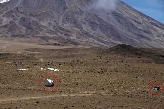 Flugzeugwrack, siehe Text