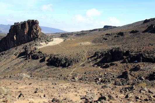Blick zurück vom Arrow-Glacier Aufstieg 
