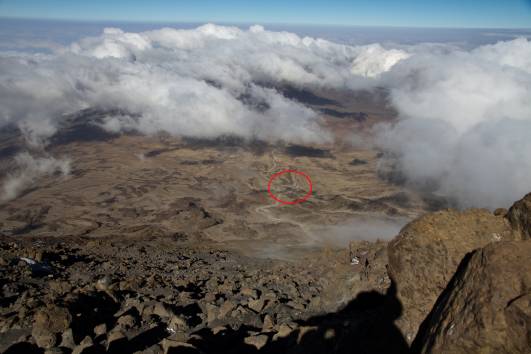 Gillman´s Point, Blick auf Kibo Hut