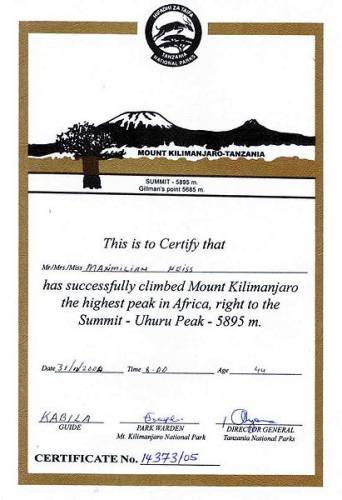 Summit Certificate