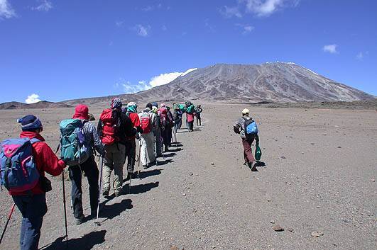 Gruppe auf dem Kibo-Saddle