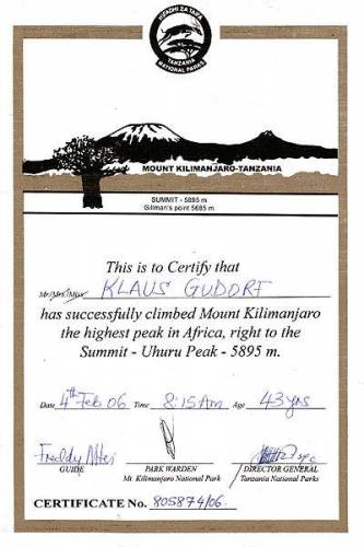 Summit Certificate Klaus
