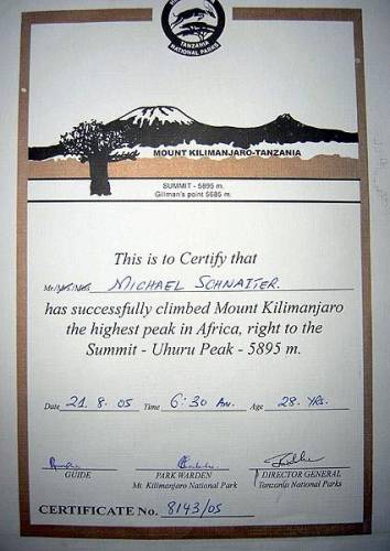 Summit Certificate