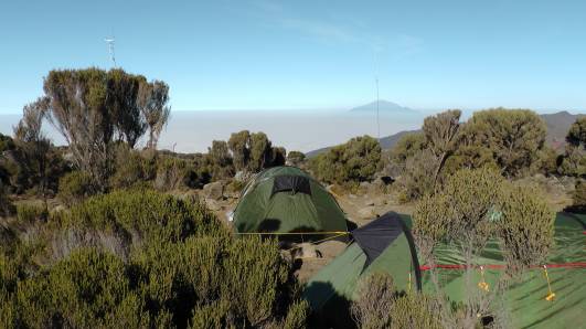 110903 Shira2 Camp mit Mt. Meru