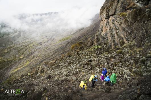 Aufstieg in die Barranco Wall