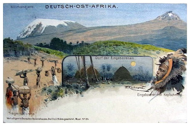 Datei:Kilimandjaro DOA AK mit Motiven von Wilhelm Kuhnert (1865-1926).jpg