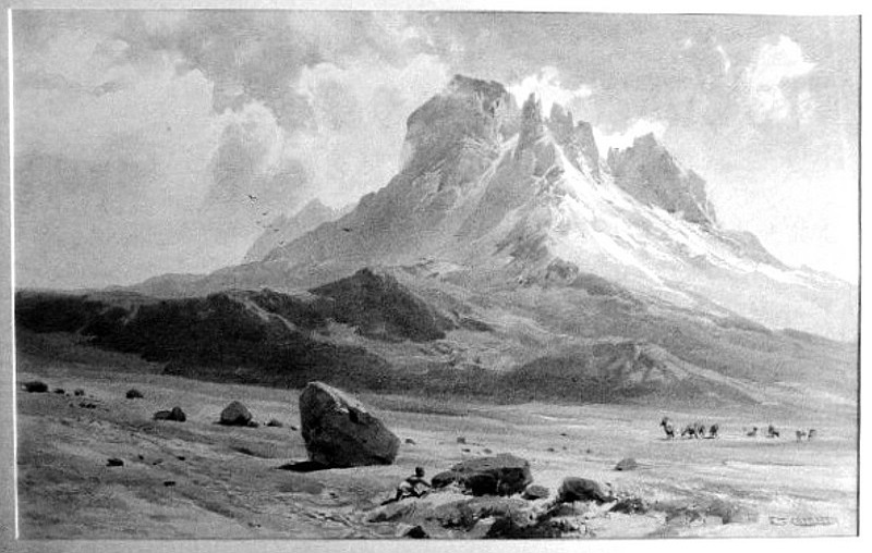Datei:1890 ET-Compton Der Mawensi vom Sattelplateau aus 800px.jpg