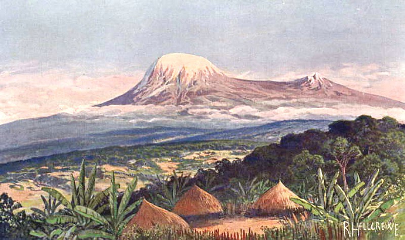 Datei:1886 Rudolf Hellgrewe Kilimandscharo von Moschi aus 800x475px.jpg