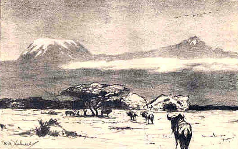 Datei:Wilhelm Kuhnert (1865-1926) Lithographie Kilimandjaro 01 1912 800px.jpg