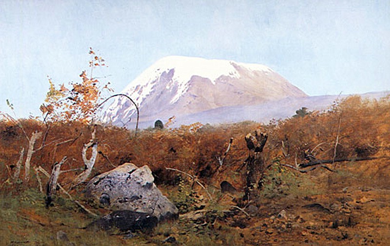 Datei:Wilhelm Kuhnert (1865-1926) Der Kibo (Kilimandscharo) 800px.jpg