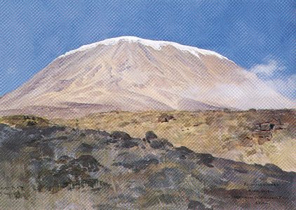 Datei:Kibo Kilimandscharo 6010m vom Lager der Salpeterhöhle aus 3800m 1898.jpg