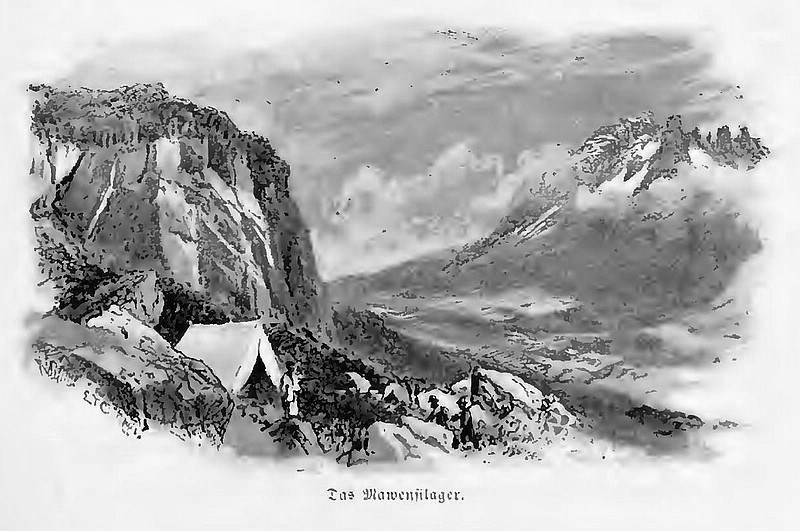 Datei:1889 Kilimandscharo Meyer Mawenzilager 800px.jpg