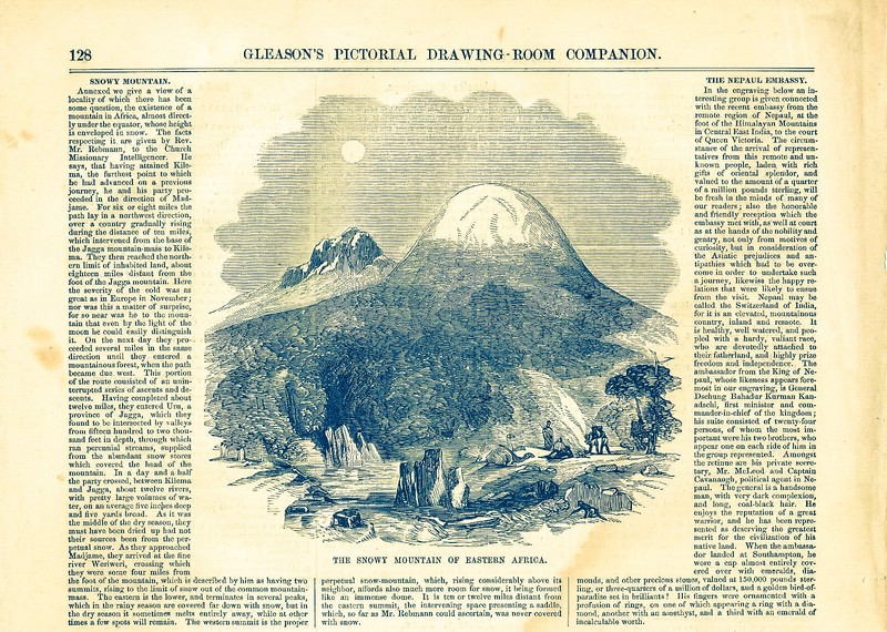 Datei:1854 The Snowy Mountain Of Africa Gleasons Pictorial.jpg