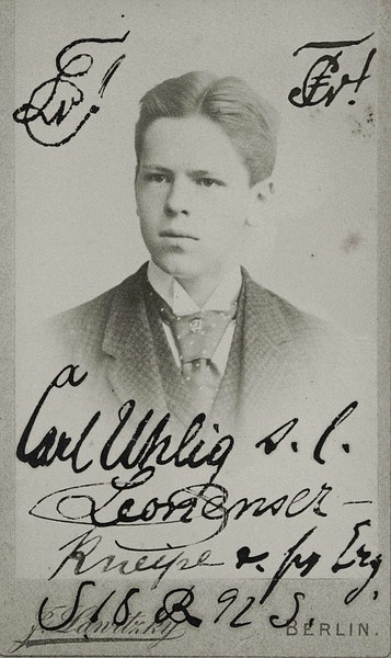 Datei:1892 Carl Uhlig als Verbindungsstudent 600px.jpg