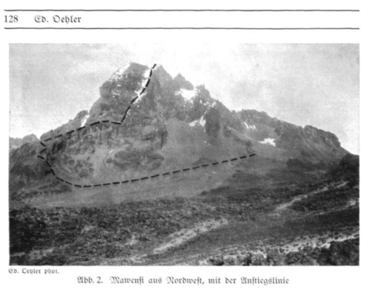 Datei:1912 Oehler-Klute Erstaufstiegsroute Mawenzi.jpg